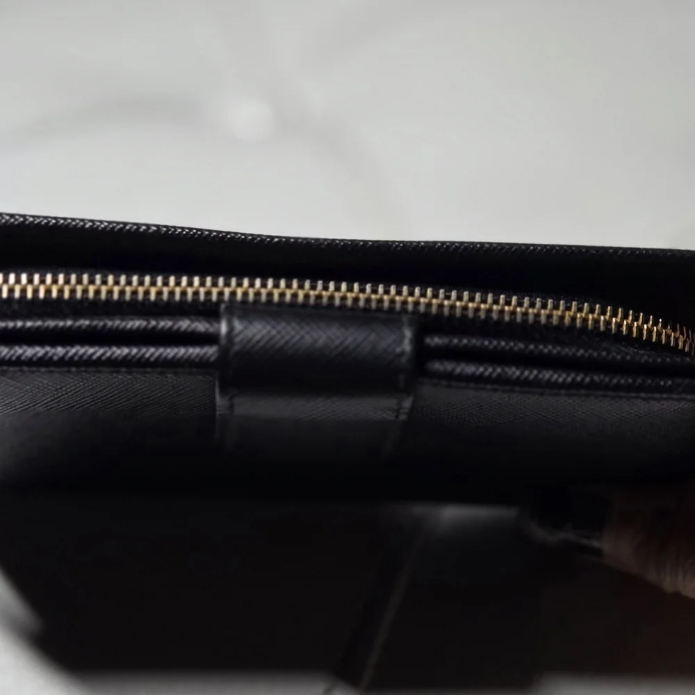 Prada black Saffiano leather full zip wallet. - Picture 3 of 12